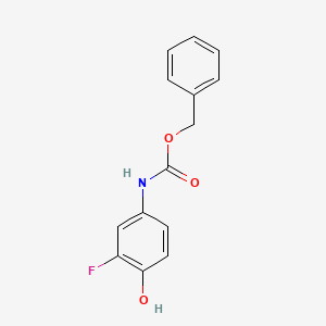 molecular formula C14H12FNO3 B8033731 benzyl N-(3-fluoro-4-hydroxyphenyl)carbamate 