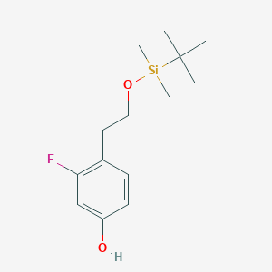 molecular formula C14H23FO2Si B8033745 4-{2-[(Tert-butyldimethylsilyl)oxy]ethyl}-3-fluorophenol 