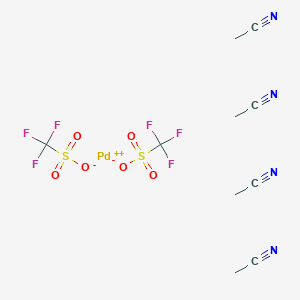 molecular formula C10H12F6N4O6PdS2 B8033852 Tetrakis(acetonitrile)palladium(II) Bis(trifluoromethanesulfonate) 