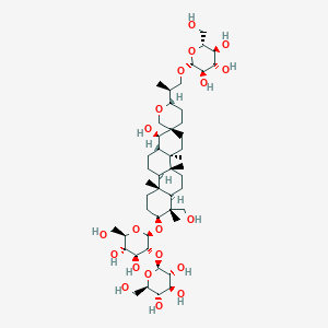 molecular formula C48H82O20 B8033871 (2R,3R,4S,5S,6R)-2-[(2S)-2-[(1R,2S,2'S,4aR,4bR,6aR,7R,8S,10aR,10bR,12aS)-8-[(2R,3R,4S,5S,6R)-4,5-dihydroxy-6-(hydroxymethyl)-3-[(2S,3R,4S,5S,6R)-3,4,5-trihydroxy-6-(hydroxymethyl)oxan-2-yl]oxyoxan-2-yl]oxy-1-hydroxy-7-(hydroxymethyl)-4a,4b,7,10a-tetramethylspiro[3,4,5,6,6a,8,9,10,10b,11,12,12a-dodecahydro-1H-chrysene-2,5'-oxane]-2'-yl]propoxy]-6-(hydroxymethyl)oxane-3,4,5-triol 
