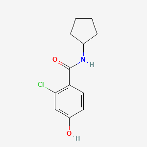 molecular formula C12H14ClNO2 B8033998 2-Chloro-N-cyclopentyl-4-hydroxybenzamide 