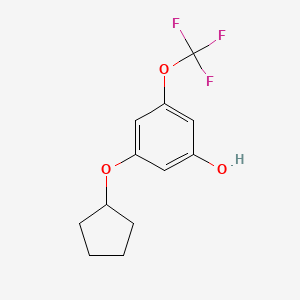 molecular formula C12H13F3O3 B8034067 3-(Cyclopentyloxy)-5-(trifluoromethoxy)phenol 