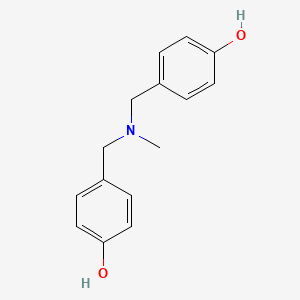 molecular formula C15H17NO2 B8034100 4-({[(4-Hydroxyphenyl)methyl](methyl)amino}methyl)phenol 