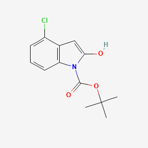 molecular formula C13H14ClNO3 B8034143 tert-butyl 4-chloro-2-hydroxy-1H-indole-1-carboxylate 