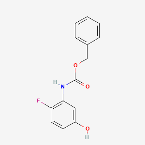 molecular formula C14H12FNO3 B8034172 Benzyl N-(2-fluoro-5-hydroxyphenyl)carbamate 