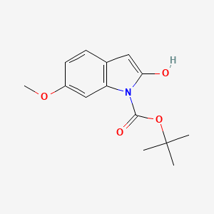 molecular formula C14H17NO4 B8034204 tert-butyl 2-hydroxy-6-methoxy-1H-indole-1-carboxylate 