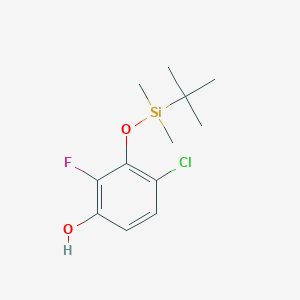 molecular formula C12H18ClFO2Si B8034213 3-[(Tert-butyldimethylsilyl)oxy]-4-chloro-2-fluorophenol 