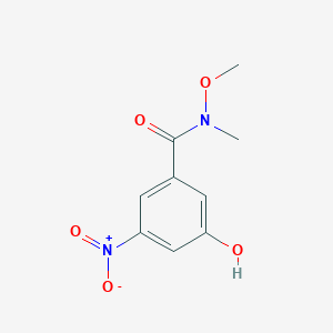 molecular formula C9H10N2O5 B8034249 3-Hydroxy-N-methoxy-N-methyl-5-nitrobenzamide 