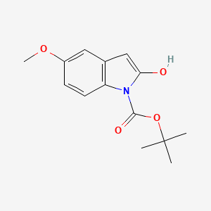 molecular formula C14H17NO4 B8034264 tert-butyl 2-hydroxy-5-methoxy-1H-indole-1-carboxylate 