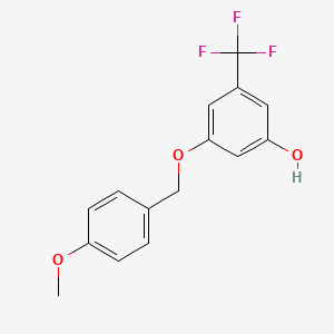 molecular formula C15H13F3O3 B8034274 3-[(4-Methoxyphenyl)methoxy]-5-(trifluoromethyl)phenol 