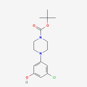 molecular formula C15H21ClN2O3 B8034295 Tert-butyl 4-(3-chloro-5-hydroxyphenyl)piperazine-1-carboxylate 