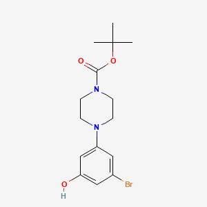 molecular formula C15H21BrN2O3 B8034303 Tert-butyl 4-(3-bromo-5-hydroxyphenyl)piperazine-1-carboxylate 