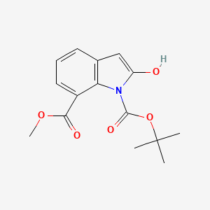 molecular formula C15H17NO5 B8034317 1-tert-butyl 7-methyl 2-hydroxy-1H-indole-1,7-dicarboxylate 