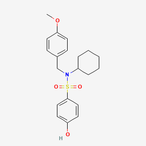 N-cyclohexyl-4-hydroxy-N-[(4-methoxyphenyl)methyl]benzene-1-sulfonamide