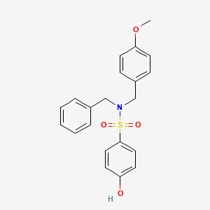 molecular formula C21H21NO4S B8034363 N-benzyl-4-hydroxy-N-[(4-methoxyphenyl)methyl]benzene-1-sulfonamide 