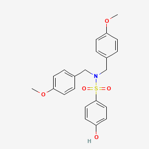 4-hydroxy-N,N-bis[(4-methoxyphenyl)methyl]benzene-1-sulfonamide