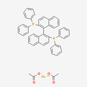 molecular formula C48H38O4P2Ru B8034451 Diacetato[(R)-(+)-2,2'-bis(diphenylphosphino)-1,1'-binaphthyl]ruthenium(II) 