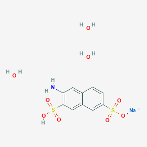 molecular formula C10H14NNaO9S2 B8034477 Sodium;6-amino-7-sulfonaphthalene-2-sulfonate;trihydrate 