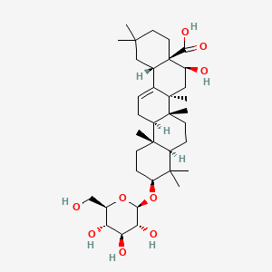 molecular formula C36H58O9 B8034660 (4aR,5S,6aR,6aS,6bR,8aR,10S,12aR,14bS)-5-hydroxy-2,2,6a,6b,9,9,12a-heptamethyl-10-[(2R,3R,4S,5S,6R)-3,4,5-trihydroxy-6-(hydroxymethyl)oxan-2-yl]oxy-1,3,4,5,6,6a,7,8,8a,10,11,12,13,14b-tetradecahydropicene-4a-carboxylic acid 