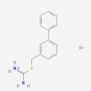 molecular formula C14H15BrN2S B8034751 [Amino-[(3-phenylphenyl)methylsulfanyl]methylidene]azanium;bromide 