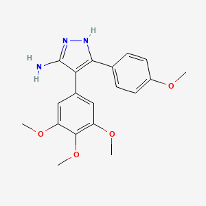 molecular formula C19H21N3O4 B8034777 5-(p-Methoxyphenyl)-4-(3,4,5-trimethoxyphenyl)-1H-pyrazole-3-amine 