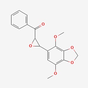 molecular formula C18H16O6 B8034791 [3-(4,7-Dimethoxy-1,3-benzodioxol-5-yl)oxiran-2-yl](phenyl)methanone 