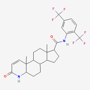 N-[2,5-bis(trifluoromethyl)phenyl]-4a,6a-dimethyl-2-oxo-1H,2H,4aH,4bH,5H,6H,6aH,7H,8H,9H,9aH,9bH,10H,11H,11aH-indeno[5,4-f]quinoline-7-carboxamide