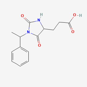 3-[2,5-Dioxo-1-(1-phenylethyl)imidazolidin-4-yl]propanoic acid