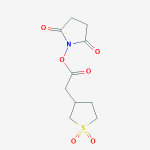 molecular formula C10H13NO6S B8034891 1-{[(1,1-Dioxidotetrahydrothiophen-3-yl)acetyl]oxy}pyrrolidine-2,5-dione 