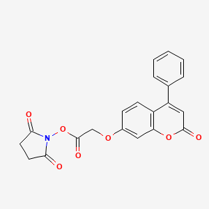 molecular formula C21H15NO7 B8034906 1-({[(2-oxo-4-phenyl-2H-chromen-7-yl)oxy]acetyl}oxy)pyrrolidine-2,5-dione 