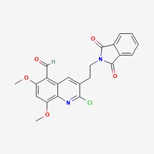 molecular formula C22H17ClN2O5 B8034910 2-Chloro-3-[2-(1,3-dioxoisoindol-2-yl)ethyl]-6,8-dimethoxyquinoline-5-carbaldehyde 