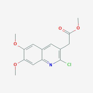 molecular formula C14H14ClNO4 B8034919 Methyl 2-(2-chloro-6,7-dimethoxyquinolin-3-yl)acetate 