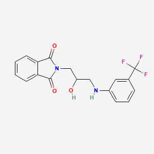 molecular formula C18H15F3N2O3 B8034948 2-[2-Hydroxy-3-[3-(trifluoromethyl)anilino]propyl]isoindole-1,3-dione 