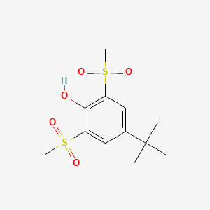 molecular formula C12H18O5S2 B8034958 4-Tert-butyl-2,6-bis(methylsulfonyl)phenol 