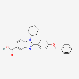 2-[4-(Benzyloxy)phenyl]-1-cyclohexyl-1h-benzimidazole-5-carboxylic acid