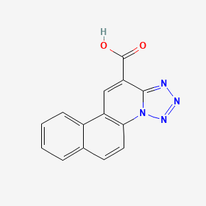 molecular formula C14H8N4O2 B8034980 11,12,13,14-Tetrazatetracyclo[8.7.0.02,7.011,15]heptadeca-1(10),2,4,6,8,12,14,16-octaene-16-carboxylic acid 