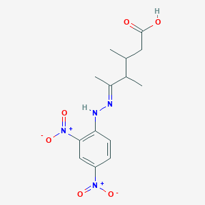 molecular formula C14H18N4O6 B8034998 (5E)-5-[(2,4-dinitrophenyl)hydrazinylidene]-3,4-dimethylhexanoic acid 
