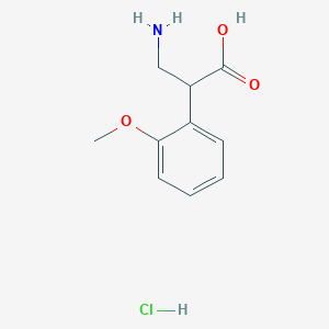 molecular formula C10H14ClNO3 B8035010 3-Amino-2-(2-methoxyphenyl)propanoic acid hydrochloride 