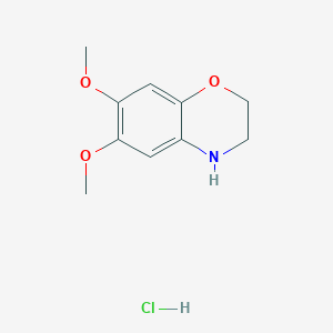 molecular formula C10H14ClNO3 B8035016 6,7-dimethoxy-3,4-dihydro-2H-1,4-benzoxazine;hydrochloride 