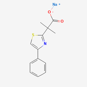Sodium;2-methyl-2-(4-phenyl-1,3-thiazol-2-yl)propanoate