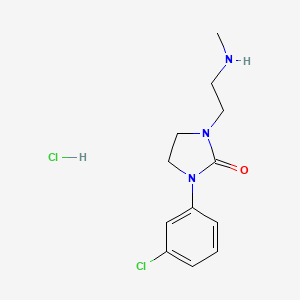 molecular formula C12H17Cl2N3O B8035048 1-(3-Chlorophenyl)-3-[2-(methylamino)ethyl]imidazolidin-2-one;hydrochloride 