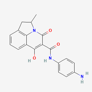molecular formula C19H17N3O3 B8035060 N-(4-aminophenyl)-9-hydroxy-2-methyl-11-oxo-1-azatricyclo[6.3.1.04,12]dodeca-4(12),5,7,9-tetraene-10-carboxamide 