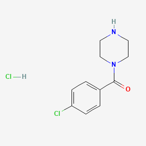 molecular formula C11H14Cl2N2O B8035083 1-(4-Chlorobenzoyl)piperazine hydrochloride 