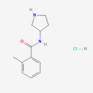 molecular formula C12H17ClN2O B8035111 2-Methyl-N-(pyrrolidin-3-yl)benzamide hydrochloride 