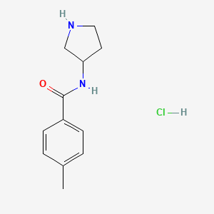 molecular formula C12H17ClN2O B8035137 4-Methyl-N-(pyrrolidin-3-yl)benzamide hydrochloride 