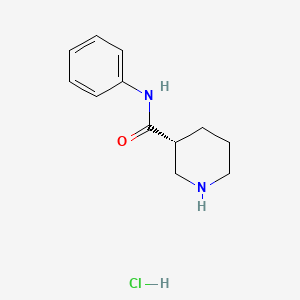 molecular formula C12H17ClN2O B8035164 (R)-N-phenylpiperidine-3-carboxamide hydrochloride 