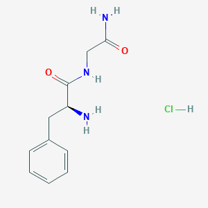 molecular formula C11H16ClN3O2 B8035213 H-Phe-Gly-NH2 inverted exclamation mark currency HCl 