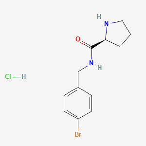molecular formula C12H16BrClN2O B8035220 (S)-N-(4-Bromobenzyl)pyrrolidine-2-carboxamide hydrochloride 