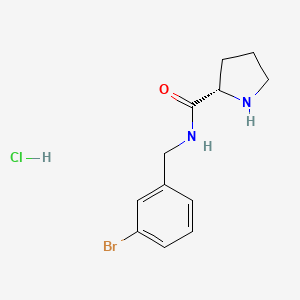 molecular formula C12H16BrClN2O B8035234 (S)-N-(3-Bromobenzyl)pyrrolidine-2-carboxamide hydrochloride 