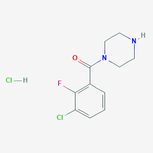 molecular formula C11H13Cl2FN2O B8035264 1-(3-Chloro-2-fluorobenzoyl)piperazine hydrochloride 